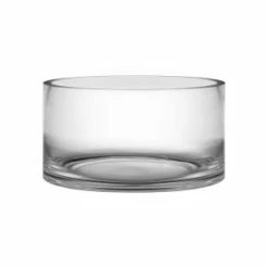 CYS Excel Wide Clear Glass Cylinder Vase (H:4" D:8") Pack Of 1