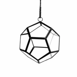 Hanging Geometric Pentahedron Terrarium, H-6" D-6" (Wholesale 6 PCS/Case)