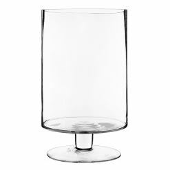 Glass Short Stem Candle Holder, H-13.5" D-8" (Wholesale 4 PCS/Case) -Glass Vases Boutique de vente gfc108 main 01