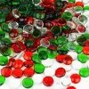 CYS Excel Christmas Glass Flat Marbles Vase Fillers - Red Green & Clear, Pack Of 18 Lbs (Approx. 1800 Pcs) Pack Of 1
