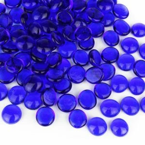 Cobalt Blue Glass Flat Gemstone Vase Filler, 3/4" (Wholesale 28 LBS/Case) 1 Cobalt Blue Glass Flat Gemstone Vase Filler, 3/4" (Wholesale 28 LBS/Case)