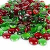 CYS Excel Christmas Glass Flat Marbles Vase Fillers - Red And Green Pack Of 18 Lbs (Approx. 1800 Pcs) Pack Of 1