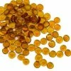 Light Amber Glass Flat Gemstone Vase Filler, 3/4" (Wholesale 28 LBS/Case)