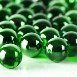 Large Green Glass Gem Round Marbles Vase Filler, 1" (Wholesale 28 LBS/Case)