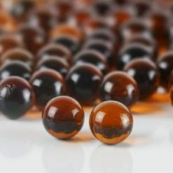 Light Amber Glass Gem Round Marbles Vase Filler, 1/2" (Wholesale 28 LBS/Case)