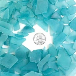 Frosted Light Blue Flat Sea Glass Vase Filler, 1.5 Cups/LB (Wholesale 20 LBS/Case) -Glass Vases Boutique de vente ggm007lb coin 2