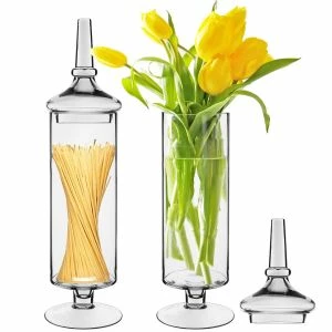 Glass Candy Buffet Apothecary Jar, H-22" D-4.5" (Wholesale 4 PCS/Case) 1 Glass Candy Buffet Apothecary Jar, H-22" D-4.5" (Wholesale 4 PCS/Case)