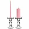 Bubble Glass Dual Use Pillar Taper Candle Holder, H-5.5" W-3.25" (Wholesale 24 PCS/Case)