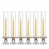 24 Sets Glass Candle Holder H-3.75" With 14" Glass Tubes (Pack Of 48 Pcs)