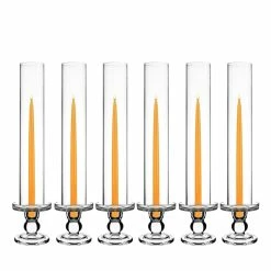 24 Sets Glass Candle Holder H-3.75" With 14" Glass Tubes (Pack Of 48 Pcs)