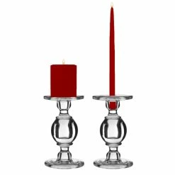 Baluster Glass Dual Use Pillar Taper Candle Holder, H-9.5" W-4.5" (Wholesale 6 PCS/Case) -Glass Vases Boutique de vente glass candle holder gch206 08 2p