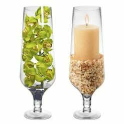 CYS Excel 21.75" Decorative Champagne Flute Stem Glass Hurricane Vase (Free Shipping) Pack Of 1