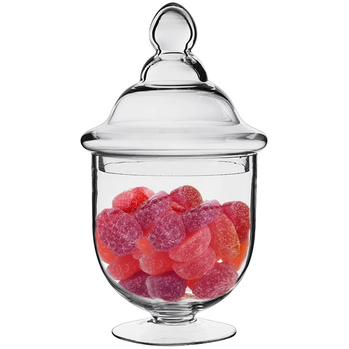 Glass Candy Buffet Apothecary Jar, H-14" D-6.5" (Wholesale 4 PCS/Case) 1 Glass Candy Buffet Apothecary Jar, H-14" D-6.5" (Wholesale 4 PCS/Case)