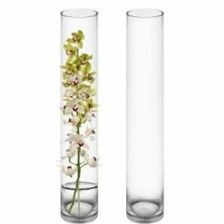 CYS Excel Tall Clear Glass Cylinder Vase (H:24" D:4") Pack Of 1