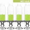 24 Sets Glass Candle Holder H-3.75" With 8" Candle Milk Bottle Chimney Tubes (48 Pcs)