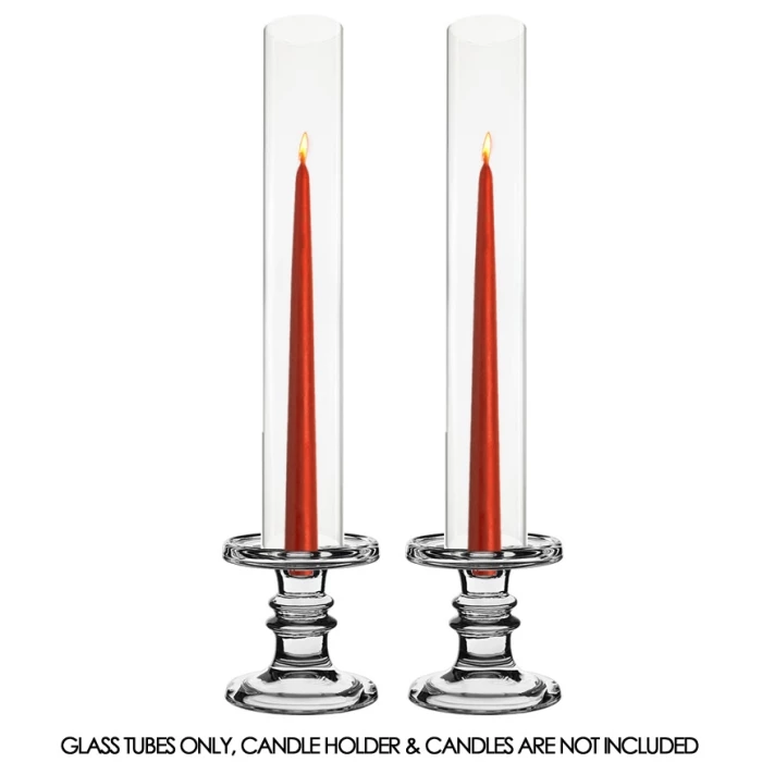 Glass Hurricane Candle Holder Shade Chimney Tube, H-18" D-2.5" (Wholesale 24 PCS/Case) 1 Glass Hurricane Candle Holder Shade Chimney Tube, H-18" D-2.5" (Wholesale 24 PCS/Case)