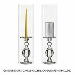 Glass Hurricane Candle Holder Shade Chimney Tube, H-24" D-6" (Wholesale 4 PCS/Case)