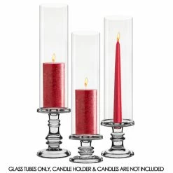 Glass Hurricane Candle Holder Shade Chimney Tube, H-14" - 24" D-4" (Wholesale 12 PCS/Case) -Glass Vases Boutique de vente glass hurricanes chimney tubes 4 inches new