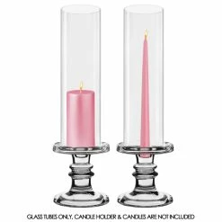 Glass Hurricane Candle Holder Shade Chimney Tube, H-10" D-3" (Wholesale 24 PCS/Case)