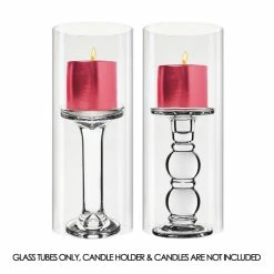 Glass Hurricane Candle Holder Shade Chimney Tube, H-10" D-4" (Wholesale 24 PCS/Case)