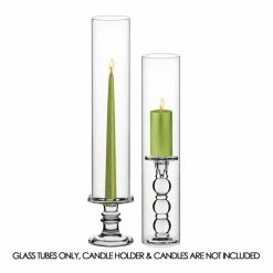 Glass Hurricane Candle Holder Shade Chimney Tube, H-24" D-4" (Wholesale 12 PCS/Case)