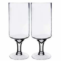 Glass Long Stem Candle Holder, H-16" D-6" (Wholesale 4 PCS/Case) -Glass Vases Boutique de vente glass pedestal candle holder gfc105 16 set2