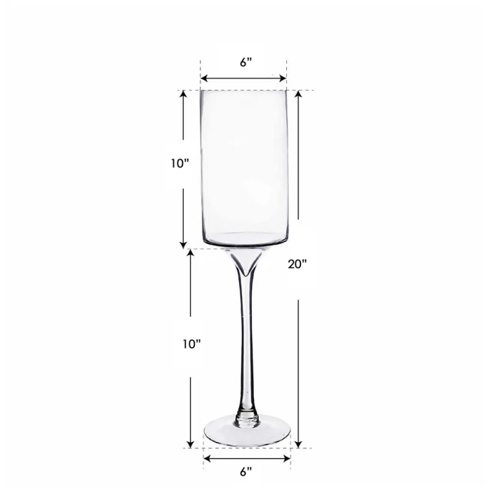 Glass Long Stem Candle Holder, H-20" D-6" (Wholesale 4 PCS/Case) 2 Glass Long Stem Candle Holder, H-20" D-6" (Wholesale 4 PCS/Case) – Image 2