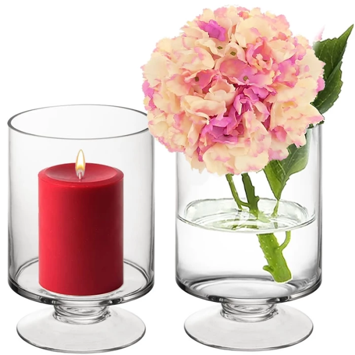 Glass Short Stem Candle Holder, H-6" D-3.75" (Wholesale 12 PCS/Case) 1 Glass Short Stem Candle Holder, H-6" D-3.75" (Wholesale 12 PCS/Case)