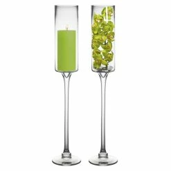 Contemporary Glass Long Stem Pillar Candle Holder H-24" X D-3.5" (Wholesale Pack Of 6) -Glass Vases Boutique de vente glass pillar candle holder gfc102 24