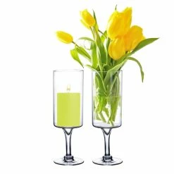 Glass Long Stem Candle Holder, H-20" D-6" (Wholesale 4 PCS/Case) 8 Glass Long Stem Candle Holder, H-20" D-6" (Wholesale 4 PCS/Case) -Glass Vases Boutique de vente glass pillar candle holder gfc105 20