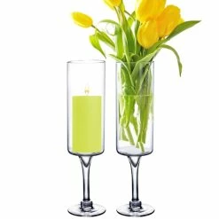 Glass Long Stem Candle Holder, H-24" D-6" (Wholesale 4 PCS/Case) 8 Glass Long Stem Candle Holder, H-24" D-6" (Wholesale 4 PCS/Case) -Glass Vases Boutique de vente glass pillar candle holder gfc105 24