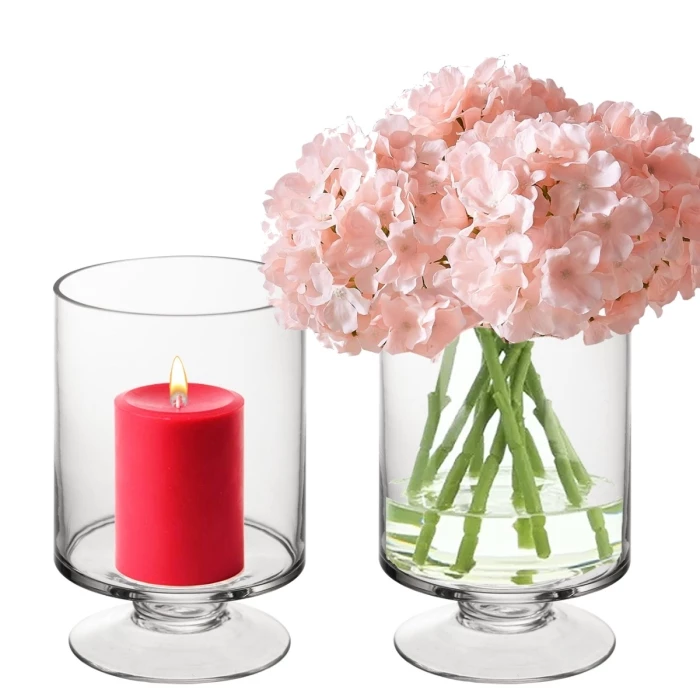 Glass Short Stem Candle Holder, H-8" D-4.75" (Wholesale 12 PCS/Case) 1 Glass Short Stem Candle Holder, H-8" D-4.75" (Wholesale 12 PCS/Case)