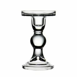 Glass Candle Holder Set Of 3 (D-3" H-3.5" | 4.5" | 5.5") -Glass Vases Boutique de vente glass pillar candle holders gch201 06 1