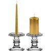 Classic Glass Dual Use Pillar Taper Candle Holder, H-4.5" W-4.5" (Wholesale 12 PCS/Case)