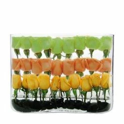 CYS Excel Rectangle Vase H-12" Open-16" X 3" Large Oval Rounded Edge Centerpieces Pack Of 1