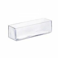 CYS Excel Long Rectangular Glass Vase. H-4" Open-12" X 4" (Free Shipping) Pack Of 1