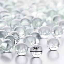 Clear Glass Gem Round Marbles Vase Filler, 1/2" (Wholesale 28 LBS/Case) 5 Clear Glass Gem Round Marbles Vase Filler, 1/2" (Wholesale 28 LBS/Case) -Glass Vases Boutique de vente glass round marbles ggm004.dim .800