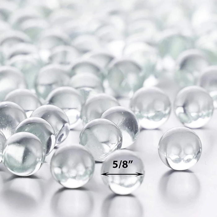 Clear Glass Gem Round Marbles Vase Filler, 1/2" (Wholesale 28 LBS/Case) 3 Clear Glass Gem Round Marbles Vase Filler, 1/2" (Wholesale 28 LBS/Case) – Image 3