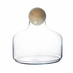 Glass Terrarium Vase With Wood Ball Stopper, H-12" D-10.5" (Wholesale 4 PCS/Case) -Glass Vases Boutique de vente glass terrarium vase gcu206 1.1000