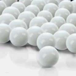 White Glass Gem Round Marbles Vase Filler, 1/2" (Wholesale 28 LBS/Case)