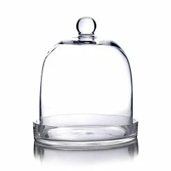 Glass Bell Dome Cloche With Glass Tray Base, H-10.5" D-9" (Wholesale 2 PCS/Case) -Glass Vases Boutique de vente glass bell dome jar 10.5 1000