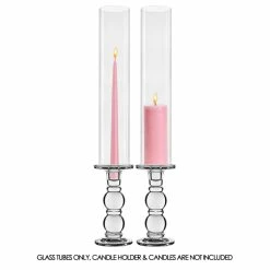 Glass Hurricane Candle Holder Shade Chimney Tube, H-16" D-3" (Wholesale 18 PCS/Case)