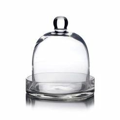 Glass Bell Dome Cloche With Glass Tray Base, H-8" D-7" (Wholesale 4 PCS/Case) -Glass Vases Boutique de vente glass dome jar 8 1000