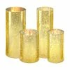 Glass Gold Hurricane Candle Holder H-6", 10" Chimney Tube (Wholesale 24 PCS/Case)