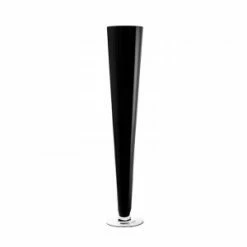 CYS Excel Glass Black Trumpet Vase. H-28" D-4.5" Wedding Centerpieces Pack Of 1