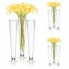 CYS Excel 9Pcs Trumpet Vase 24" Wedding Glass Centerpiece Table Clear Flare Curvy Pack Of 1