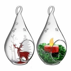 Glass Hanging Teardrop Plant Terrarium Candle Holder, H-5.5" W-2.75" (Wholesale 48 PCS/Case) -Glass Vases Boutique de vente hanging christmas ornament 2