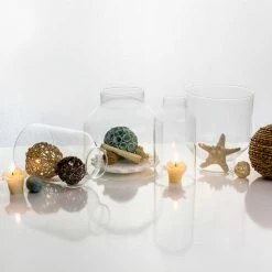 Set Of 4 Clear Milk Glass Hurricane Candle Holder Shade Chimney Tubes, H-6" (Wholesale 6 SETS/Case) -Glass Vases Boutique de vente hurricane candle holders gch021 04 set lifestyle 3 800px