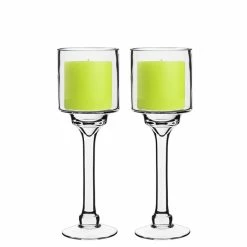 Long Stem Glass Candle Holder Set Of 3. H-12"/14"/16" X D-4" (Pack Of 6 Sets - 18 Pcs) 8 Long Stem Glass Candle Holder Set Of 3. H-12"/14"/16" X D-4" (Pack Of 6 Sets - 18 Pcs) -Glass Vases Boutique de vente hurricanes glass candle holders gfc121 12 new 1