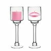 12" Elegant Long Stem Glass Candle Holder